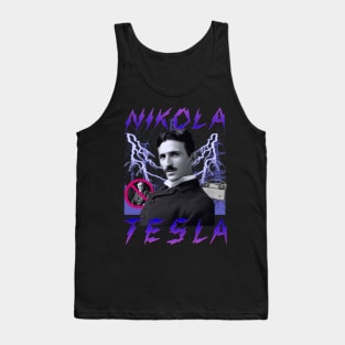 TESLA RAP BAND TEE Nikola Tesla Historic Inventor 90's Vintage Style Electricity Version 2 Tank Top